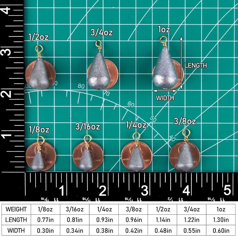 Dr.Fish 30 Pack Bass Casting Sinker Weights Lead Bell Drop Shot Weights with Brass Swivels Weight Freshwater Fishing Lead Sinker - Image 2